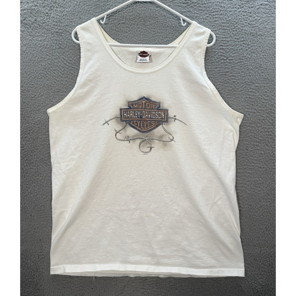 Vintage Harley Davidson Shirt Adult XL White Single Stitch Motorcycle Biker Y2K